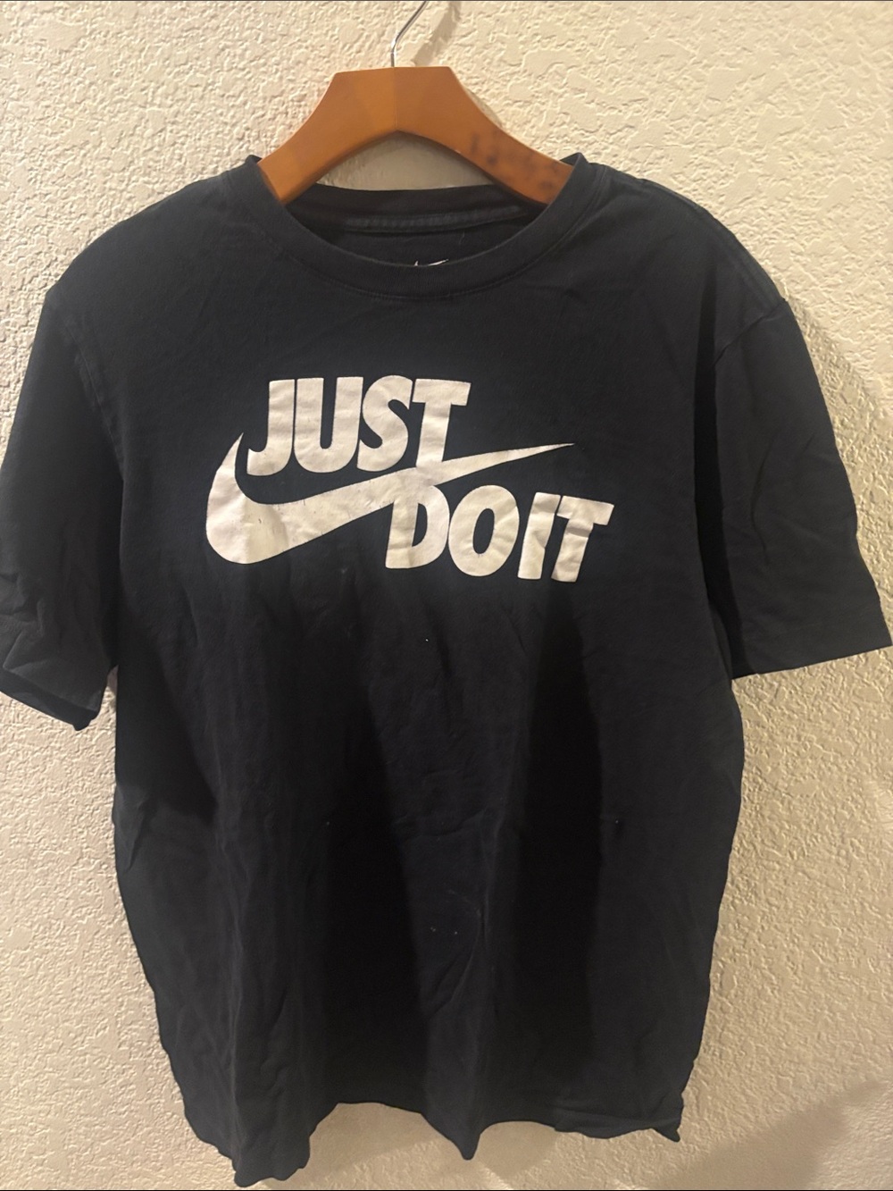 Nike Black Tee with White 'Just Do It' Logo